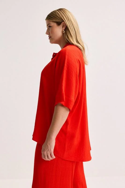 Blouses korte mouw rood Mayerline - Image 5