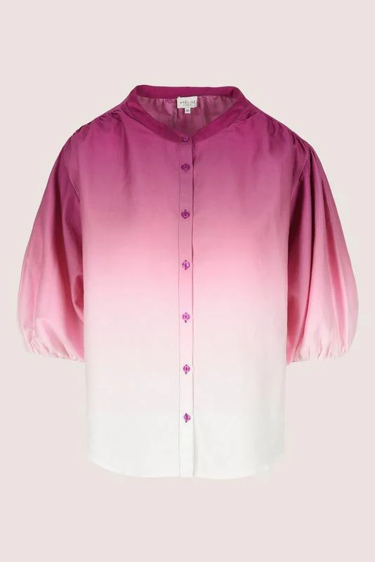Blouses korte mouw roze Améline