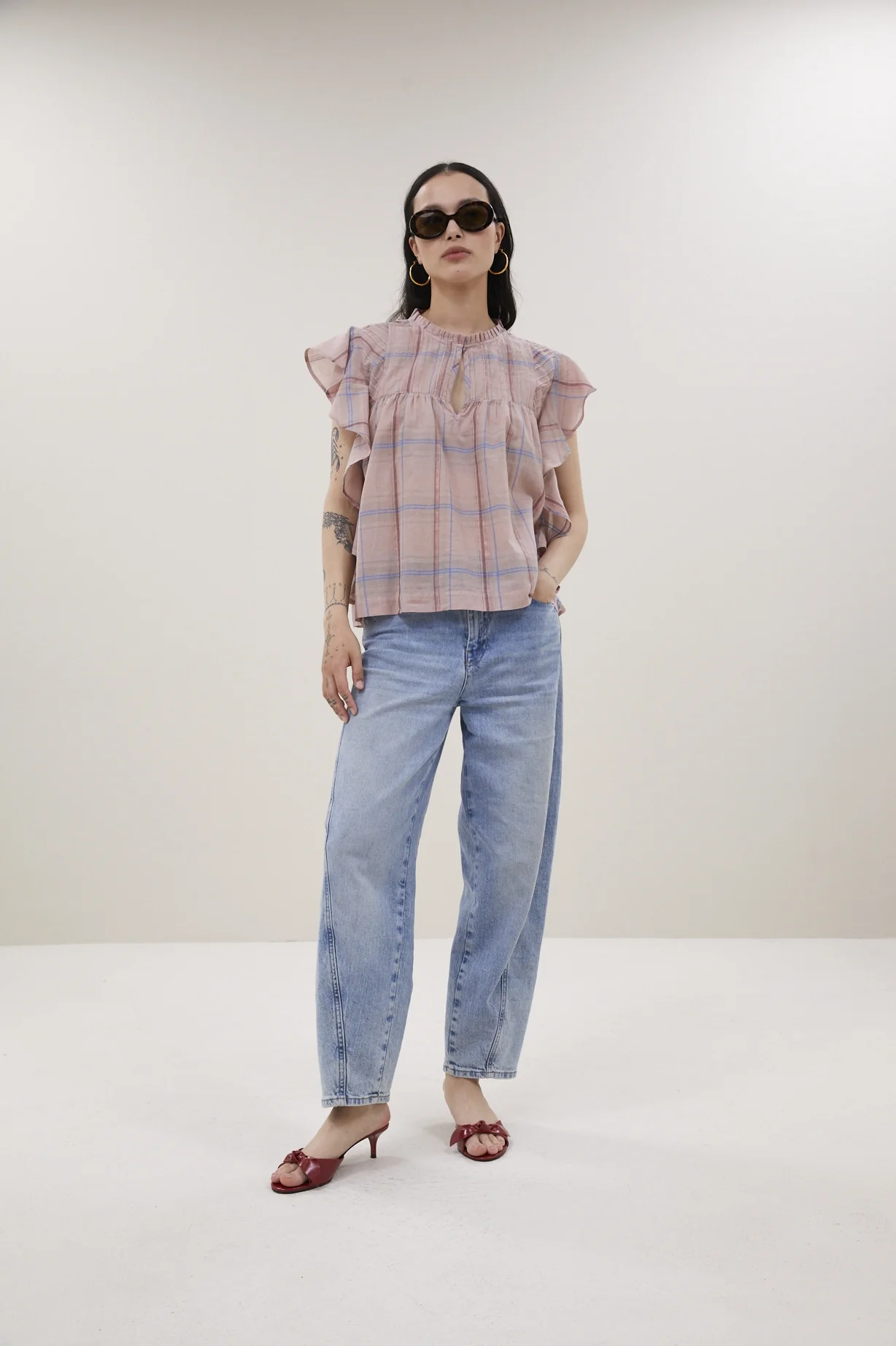 Blouses korte mouw roze by-bar - Image 2