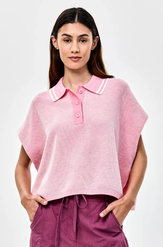 Blouses korte mouw roze CKS