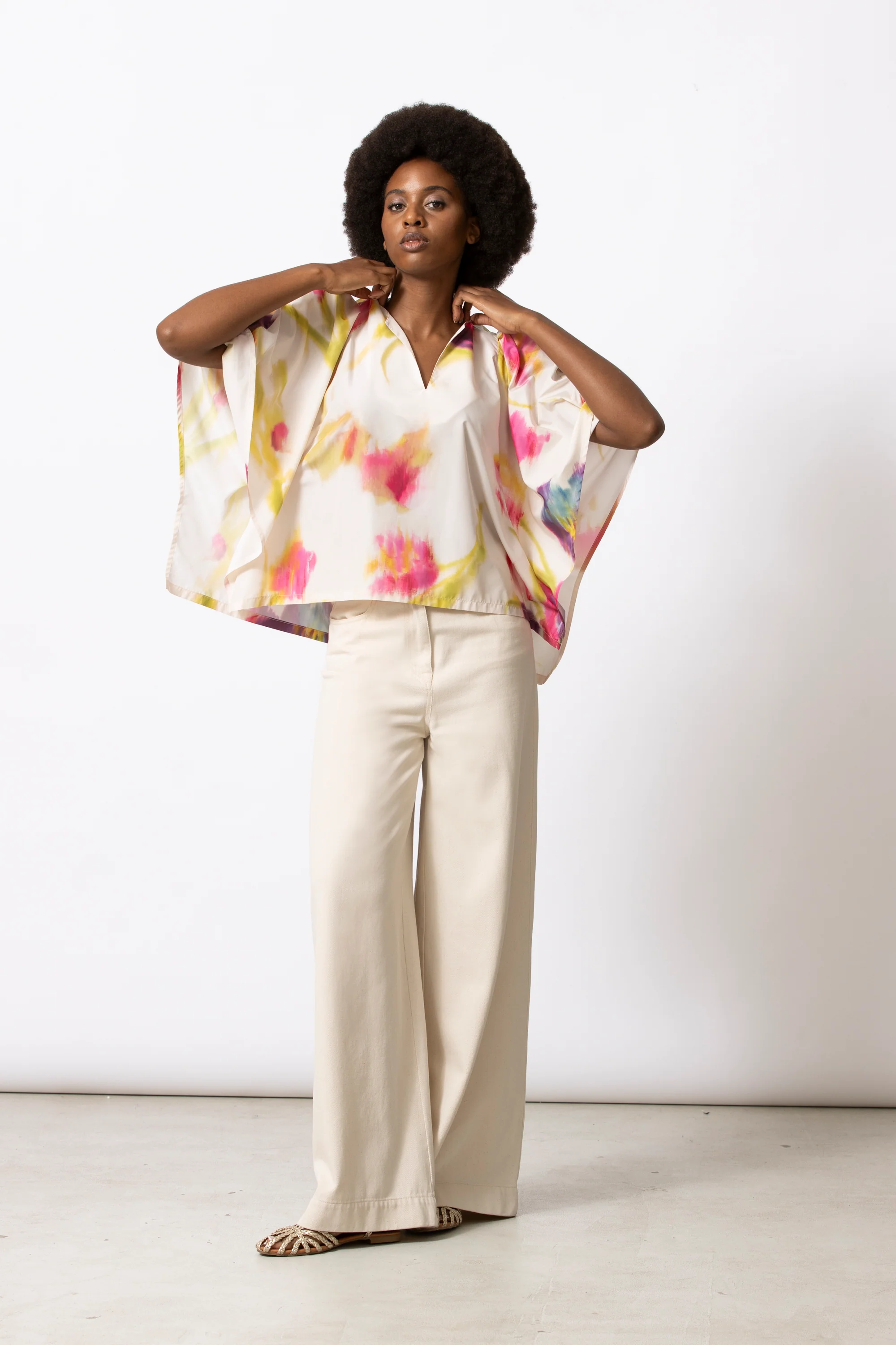 Blouses korte mouw beige Gigue - Image 2