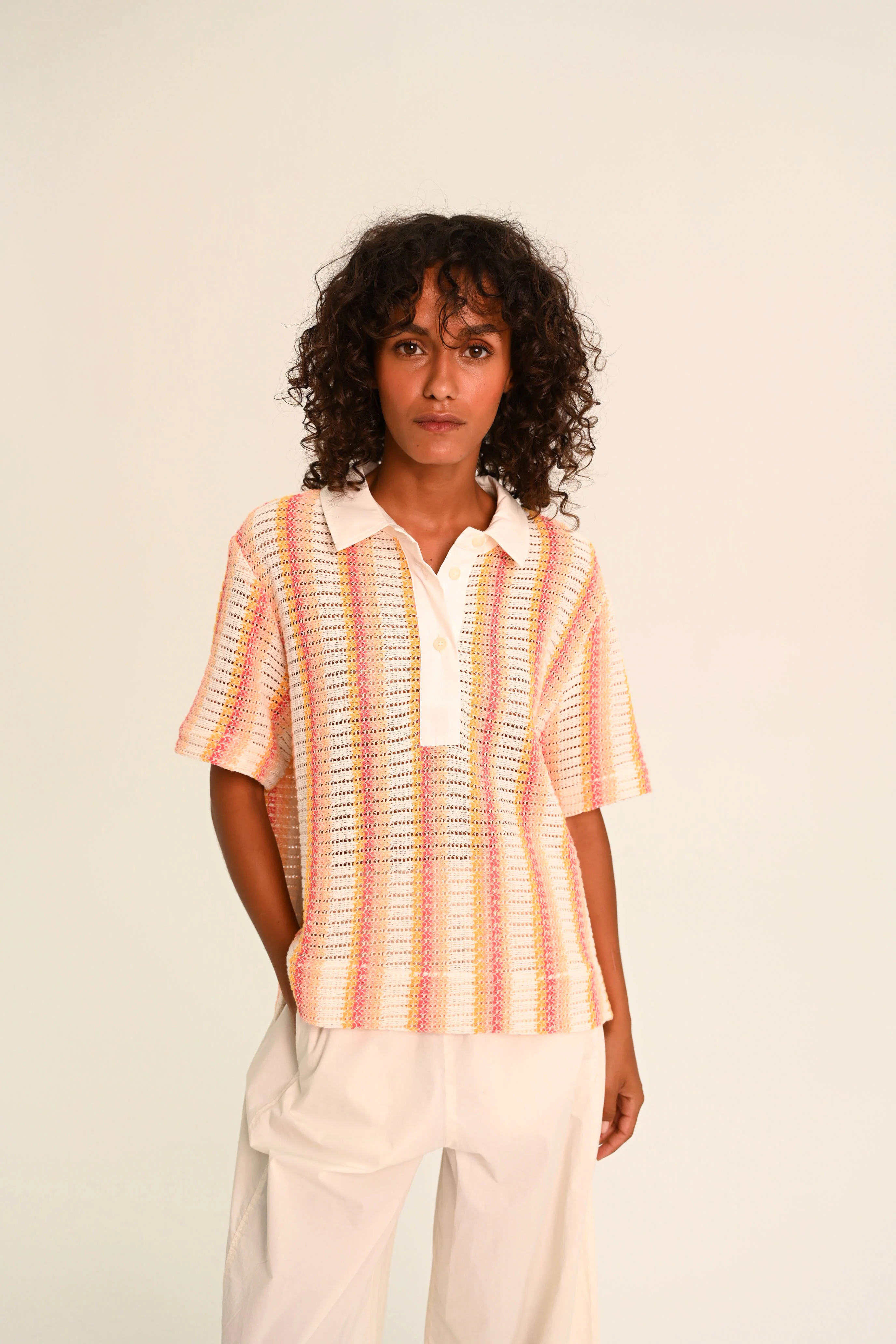 Blouses korte mouw roze Sacrécoeur