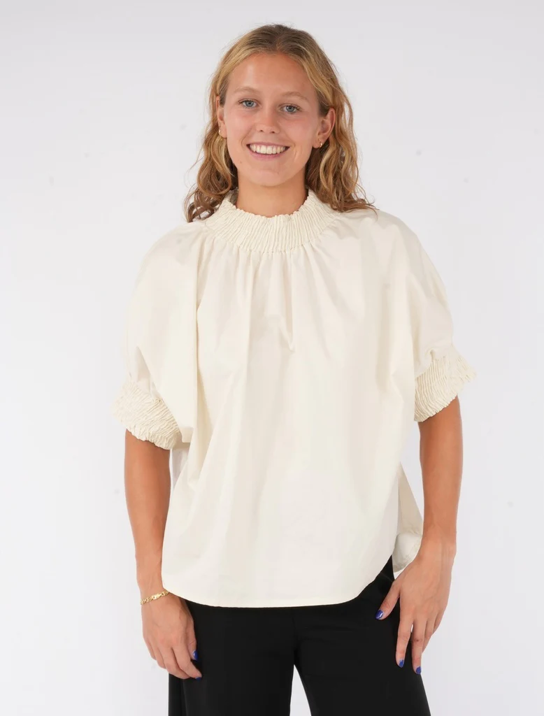 Blouses korte mouw wit BLACK ROSE