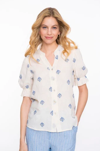 Blouses korte mouw wit Geisha - Image 5