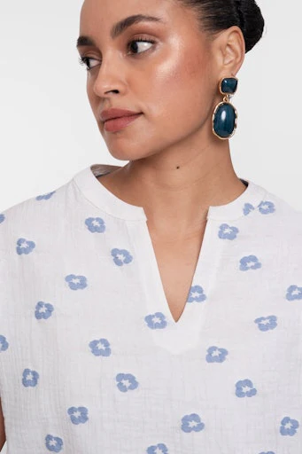 Blouses korte mouw wit Geisha - Image 6