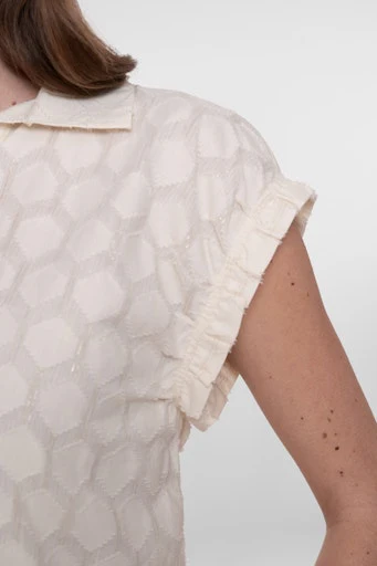 Blouses korte mouw wit Geisha - Image 3