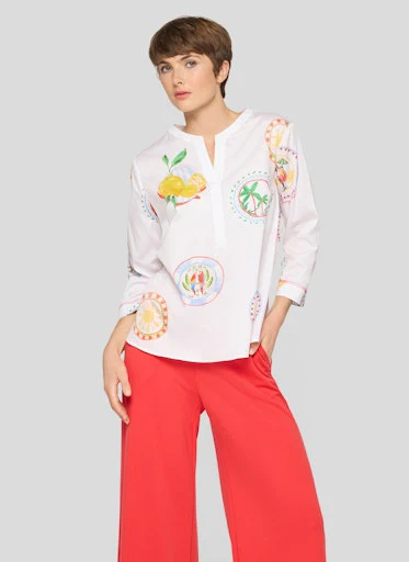 Blouses korte mouw wit Rabe - Image 2