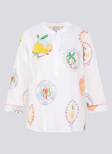Blouses korte mouw wit Rabe - Image 6