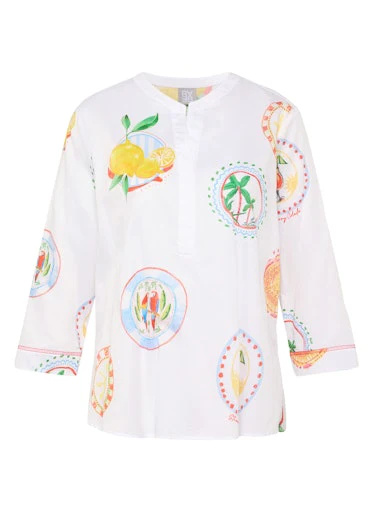 Blouses korte mouw wit Rabe - Image 7