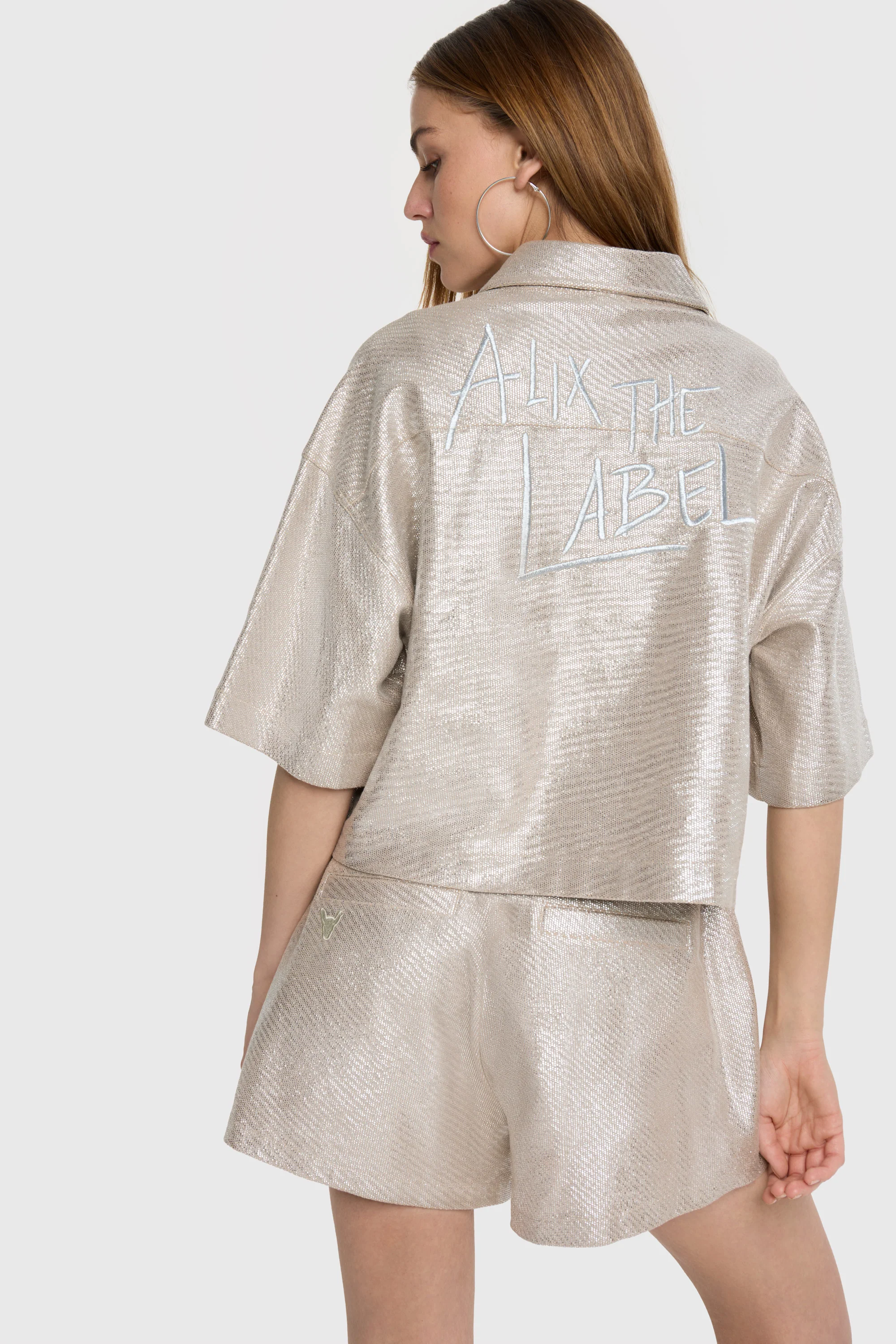 Blouses korte mouw zilver ALIX The Label - Image 4