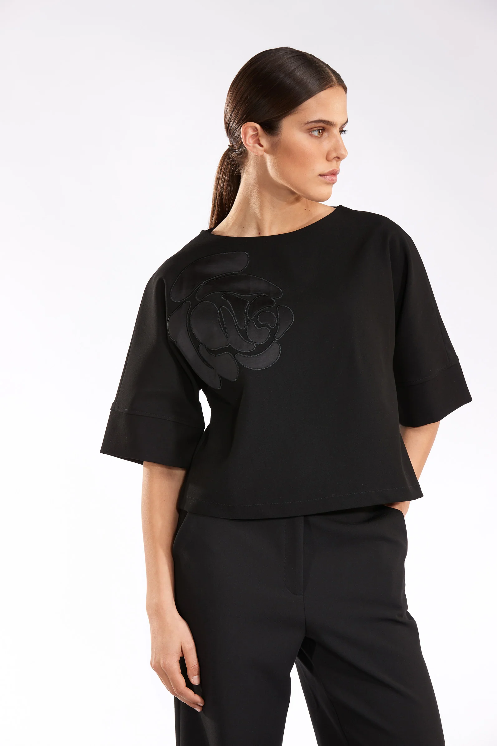 Blouses korte mouw zwart Atmos
