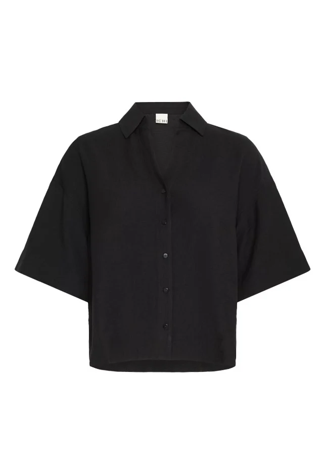 Blouses korte mouw zwart ICHI - Image 2