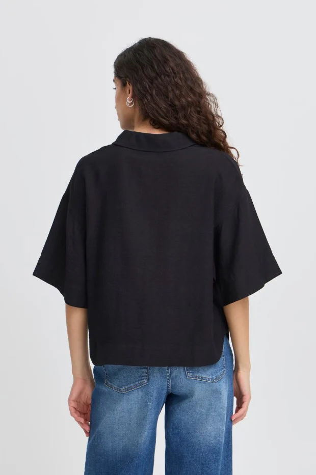 Blouses korte mouw zwart ICHI - Image 4