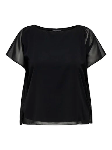 Blouses korte mouw zwart ONLY Carmakoma