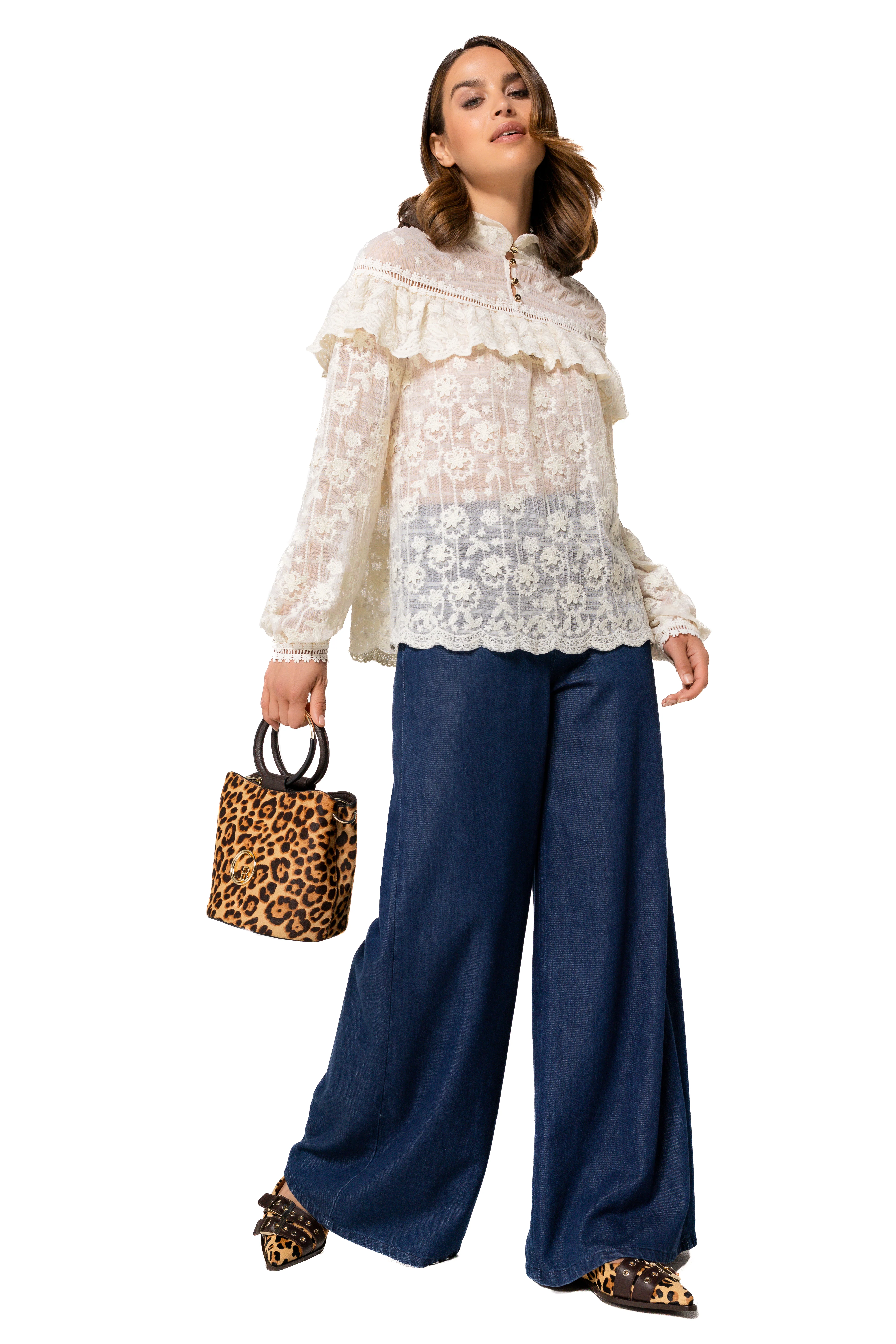 Blouses lange mouw beige Caroline Biss - Image 3