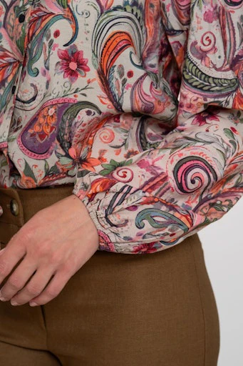 Blouses lange mouw beige Geisha - Image 5