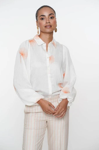 Blouses lange mouw beige Geisha - Image 5
