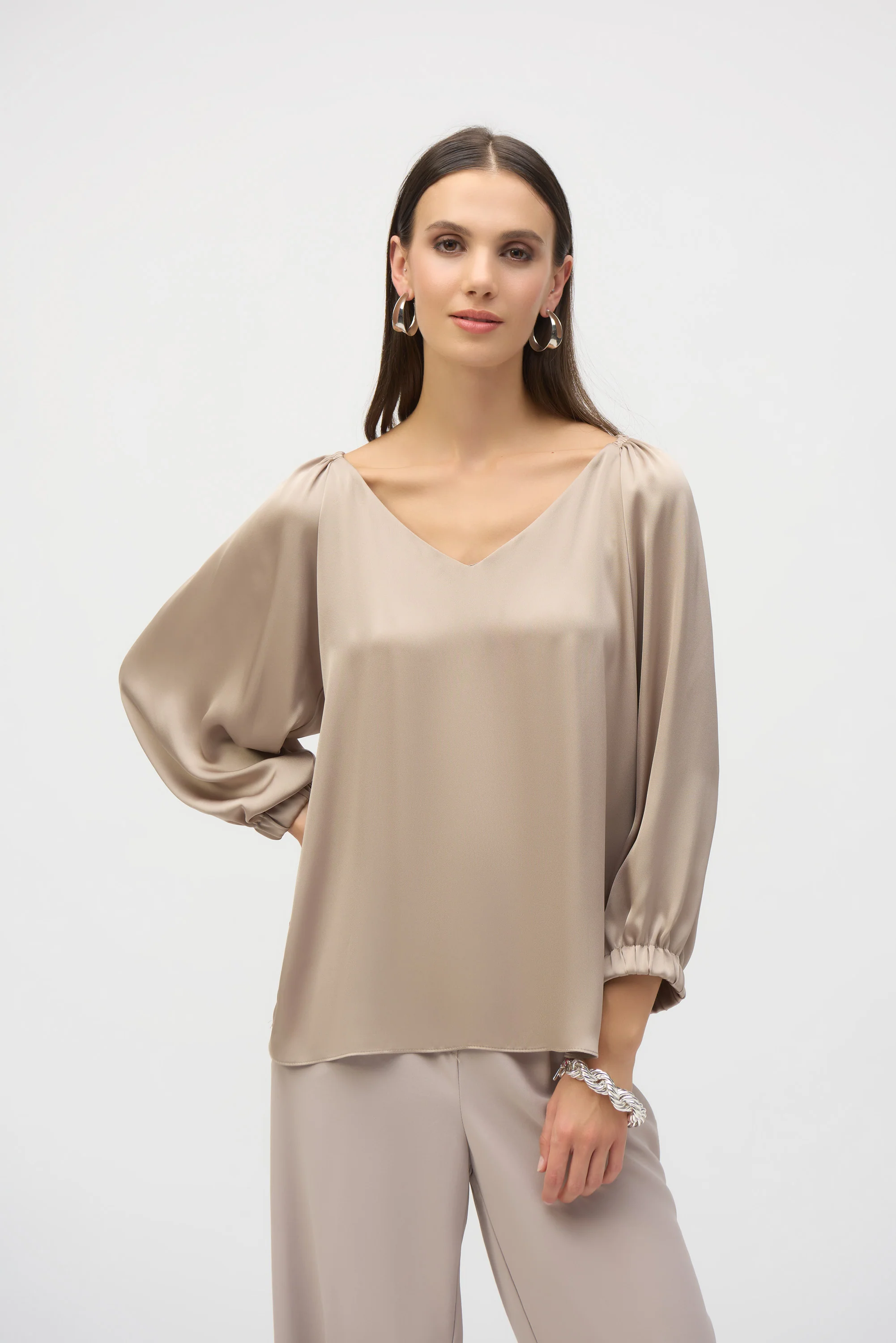 Blouses lange mouw beige Joseph Ribkoff