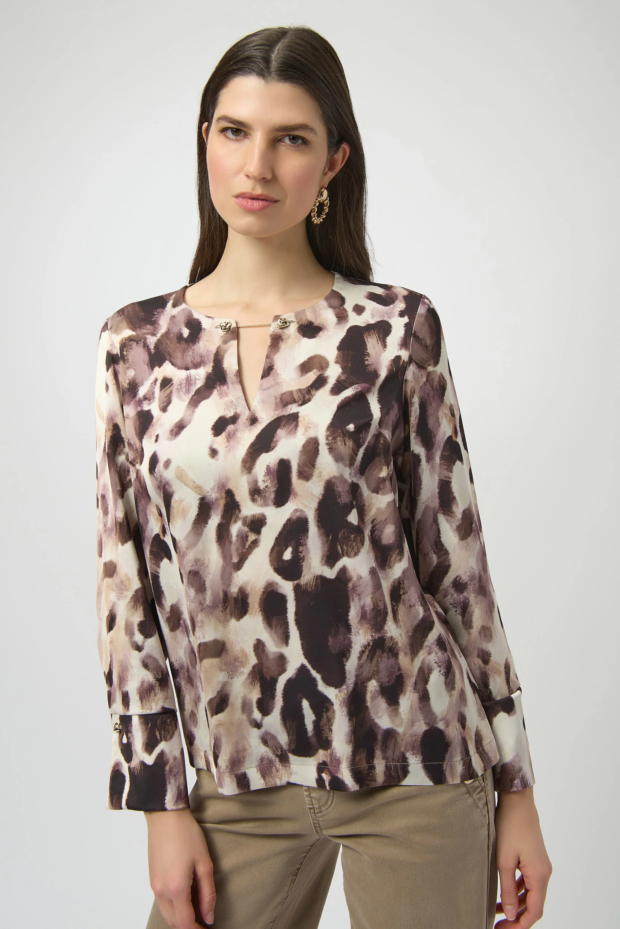 Blouses lange mouw beige Joseph Ribkoff