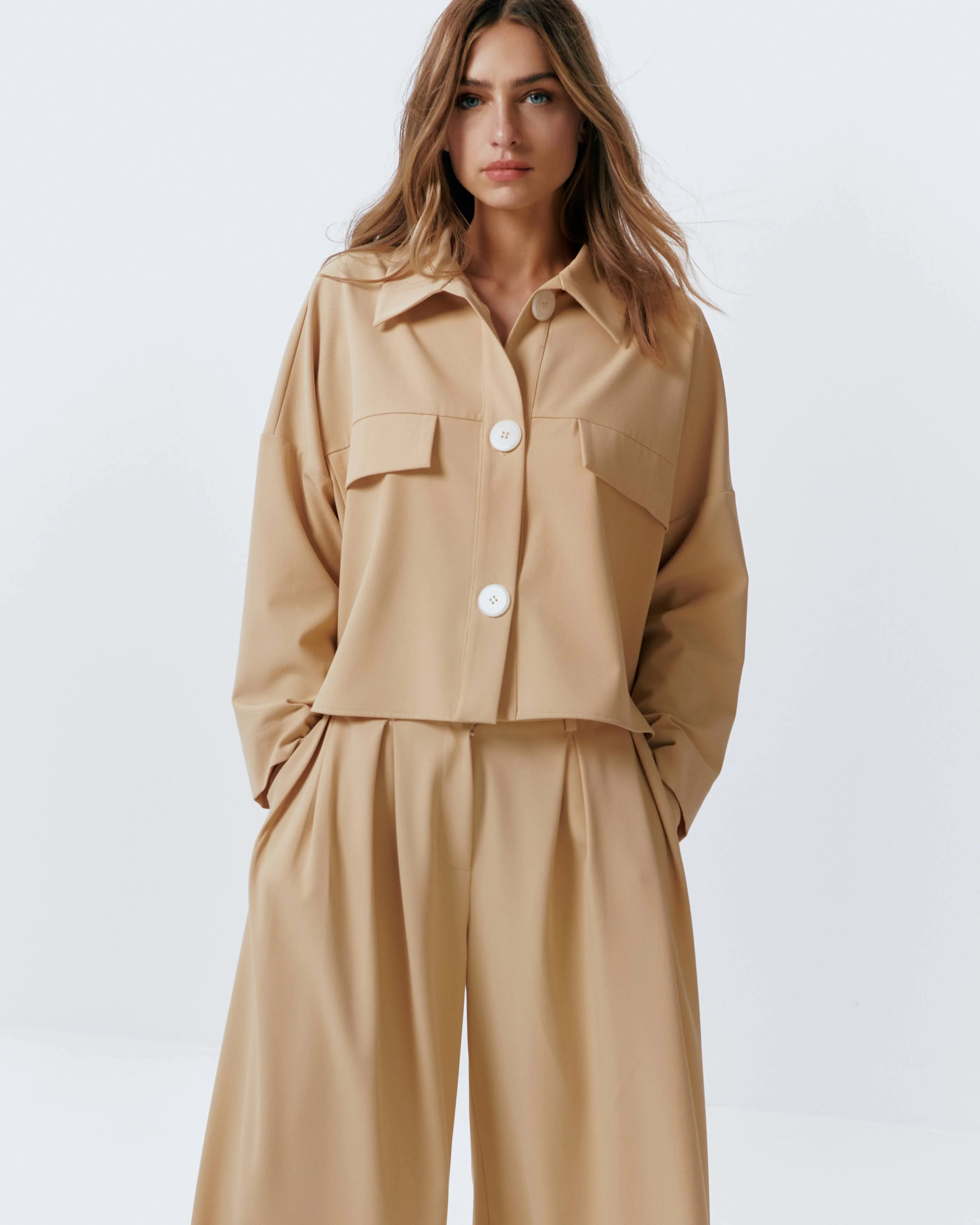 Blouses lange mouw beige Julia June