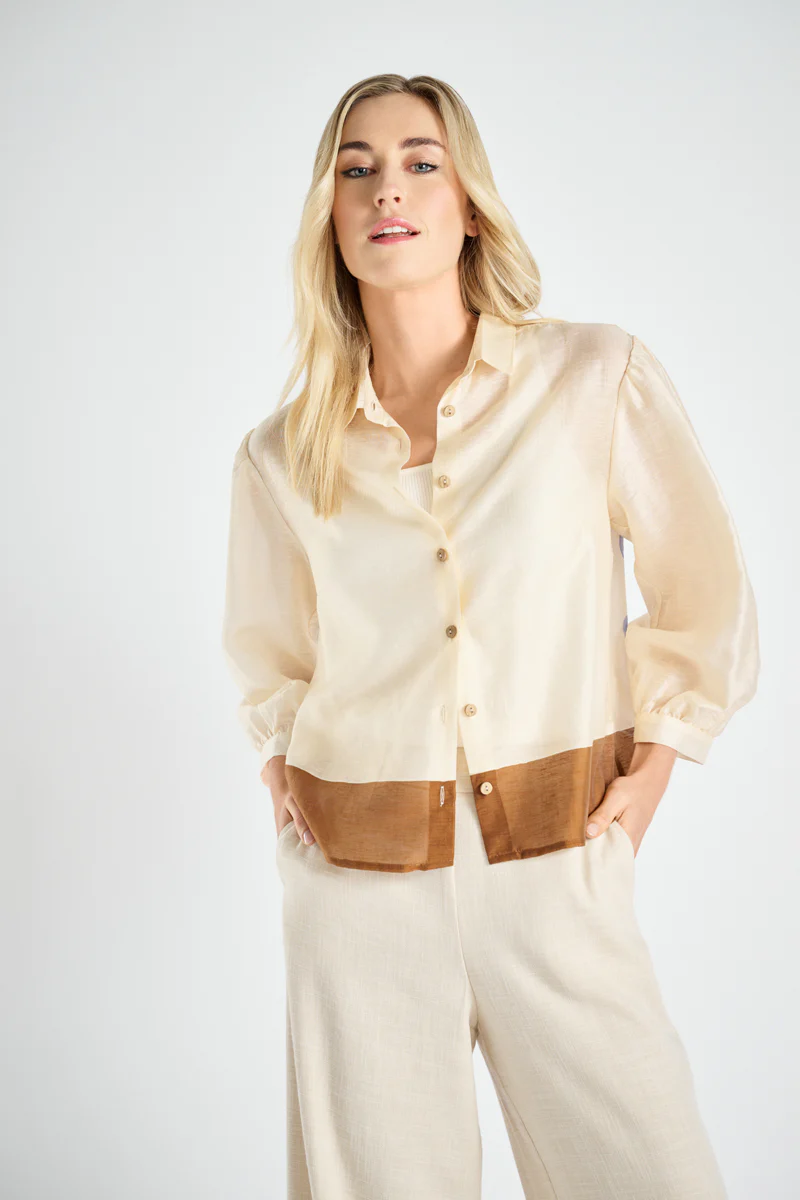 Blouses lange mouw beige Marie Méro