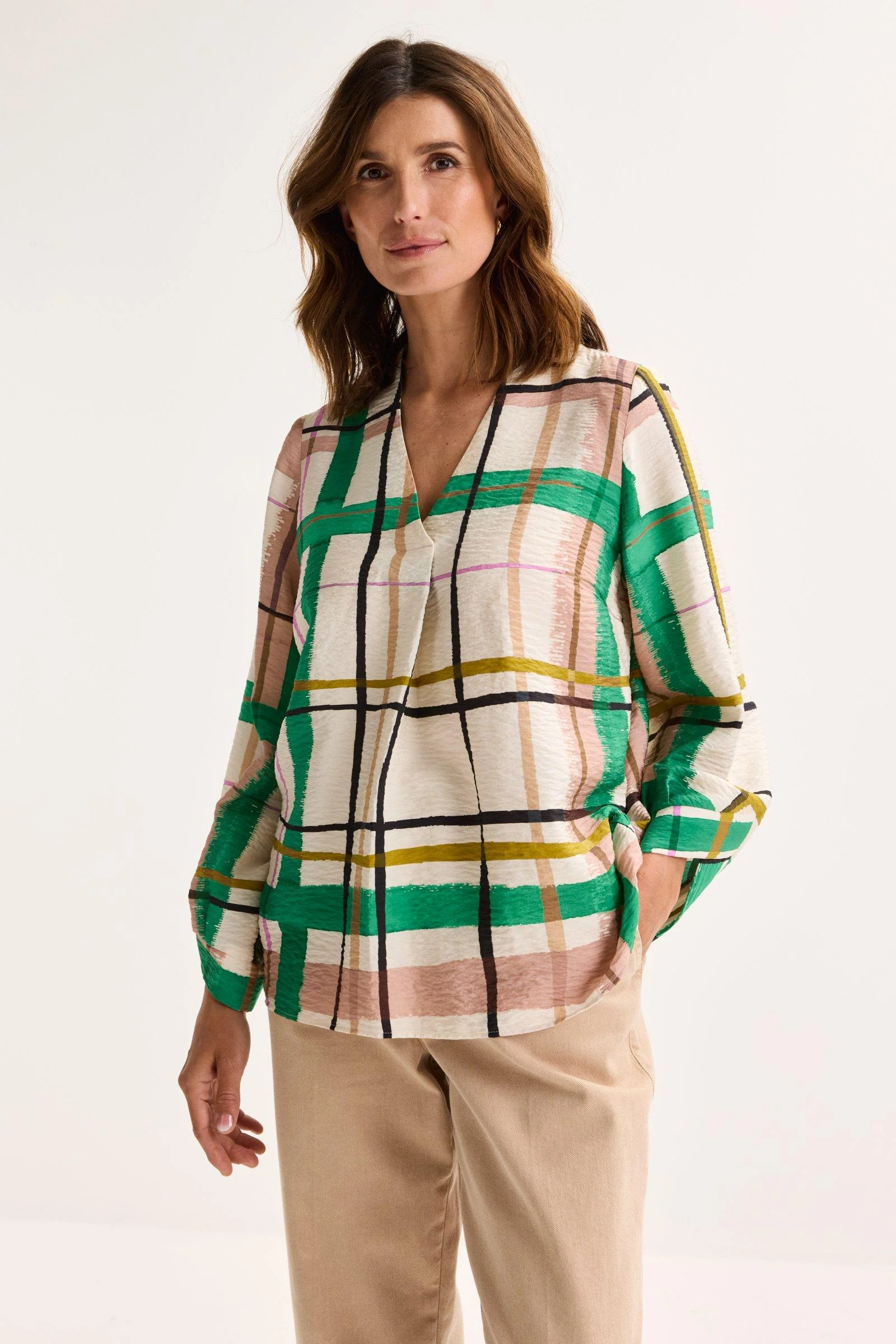 Blouses lange mouw beige Mayerline