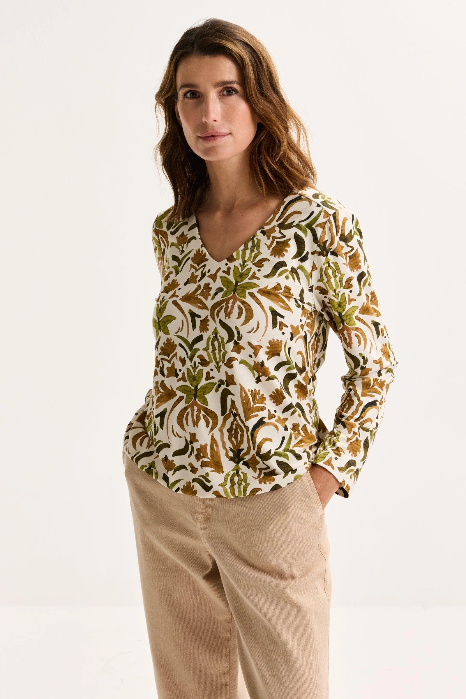 Blouses lange mouw beige Mayerline