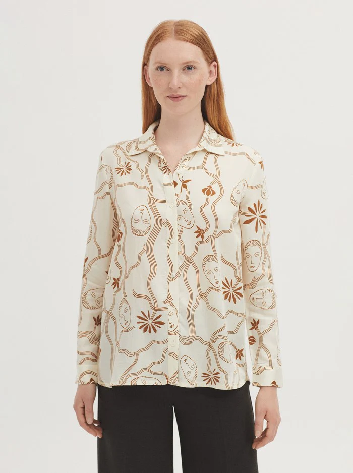 Blouses lange mouw beige Nice Things
