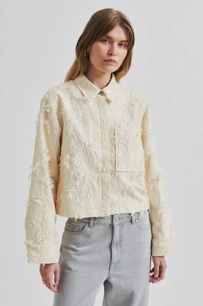 Blouses lange mouw beige Second Female