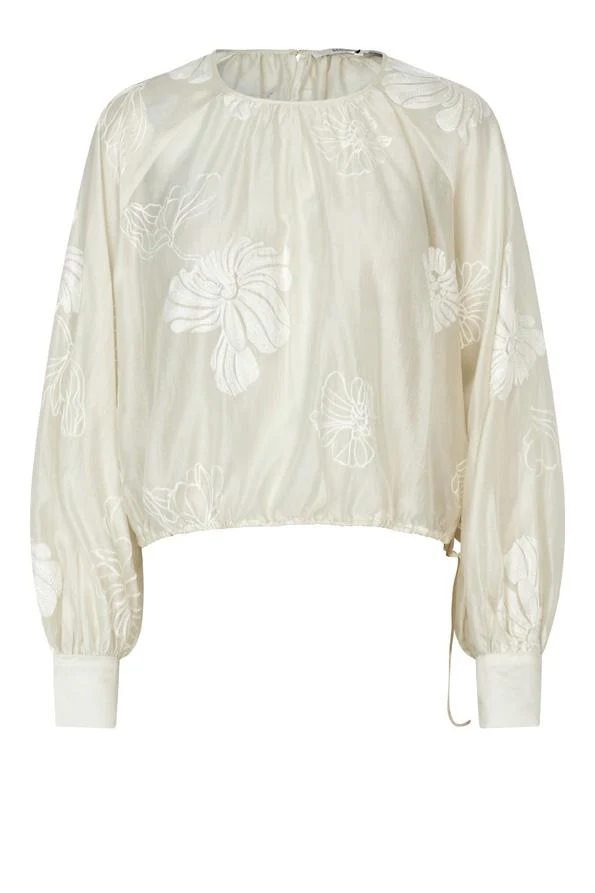 Blouses lange mouw beige Second Female