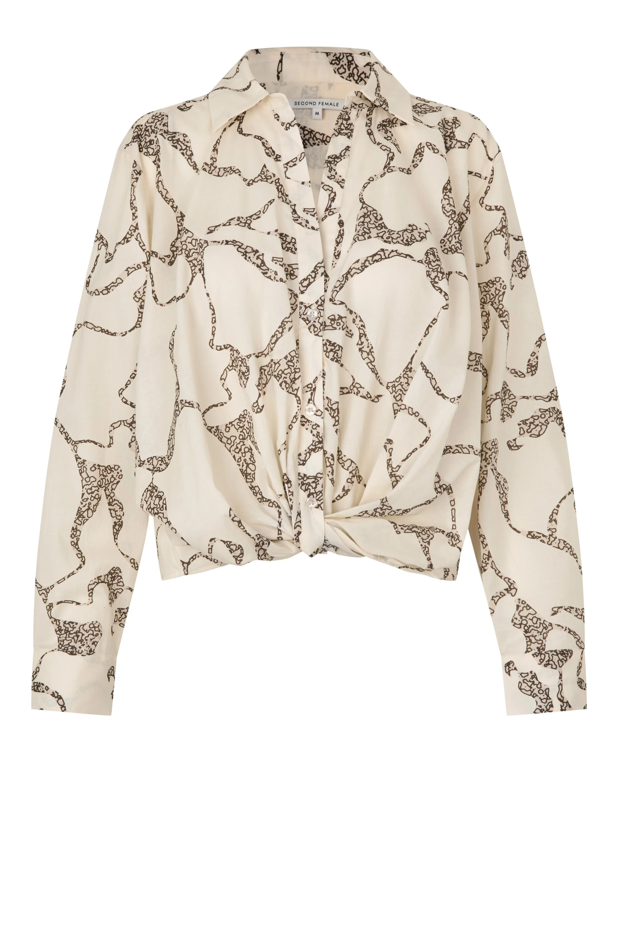 Blouses lange mouw beige Second Female