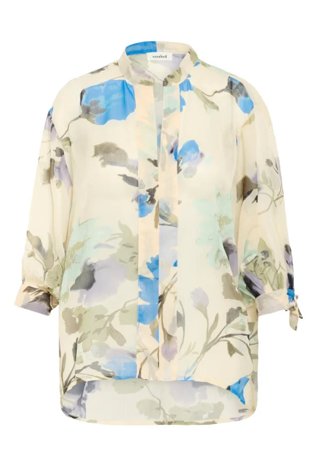 Blouses lange mouw beige Soaked In Luxury - Image 2