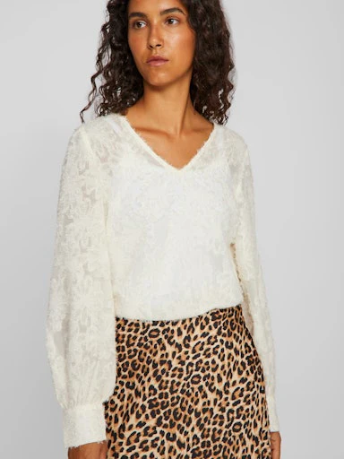 Blouses lange mouw beige VILA - Image 6