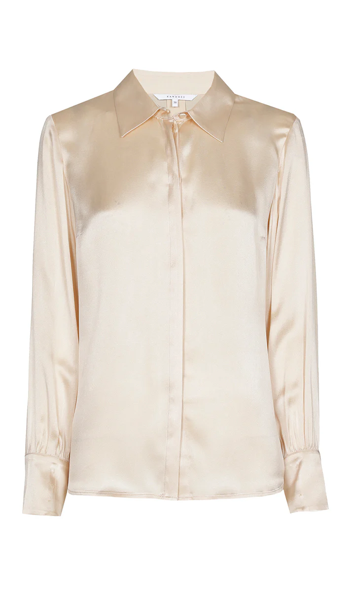 Blouses lange mouw beige Xandres