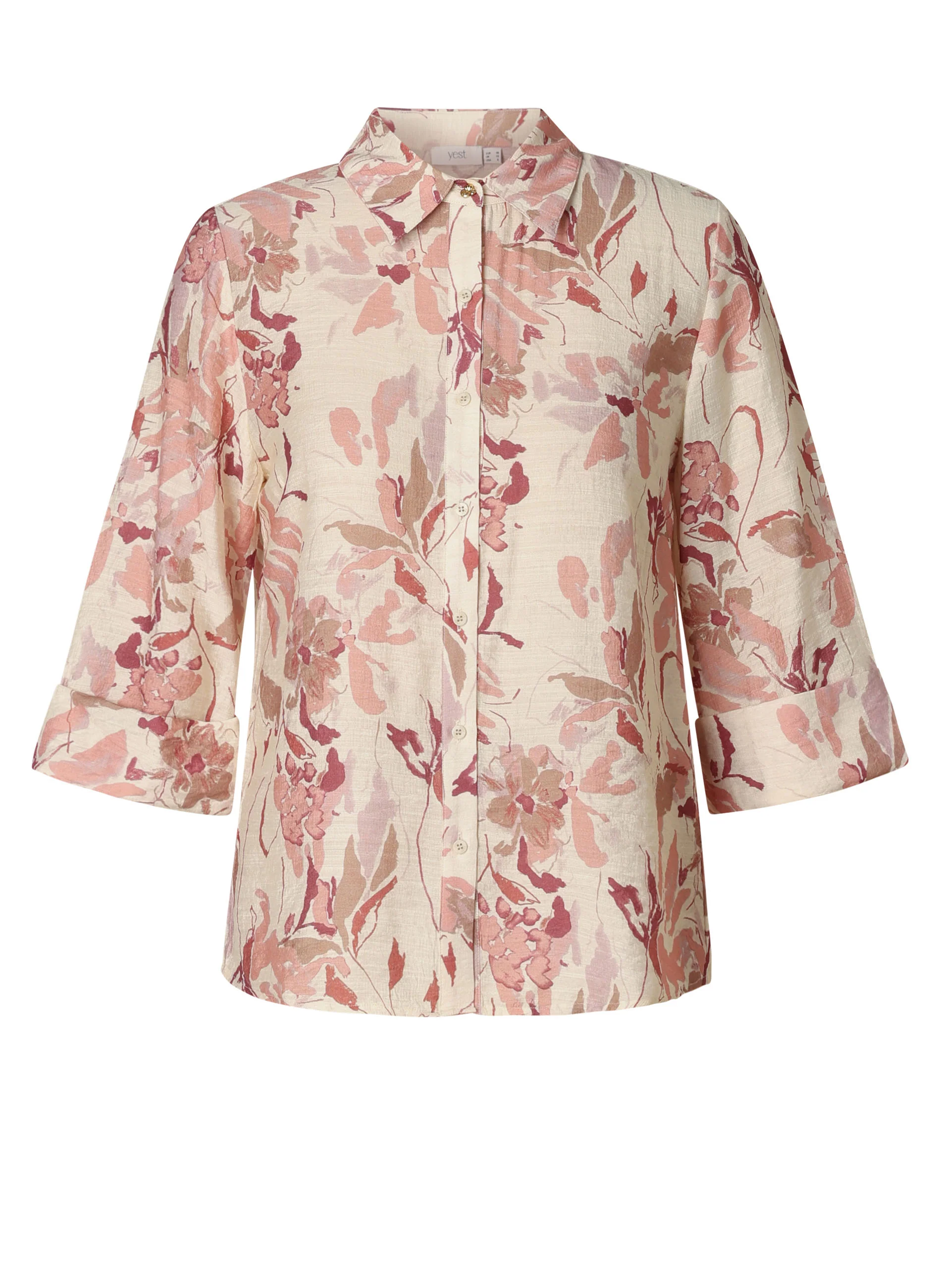 Blouses lange mouw beige yest curve