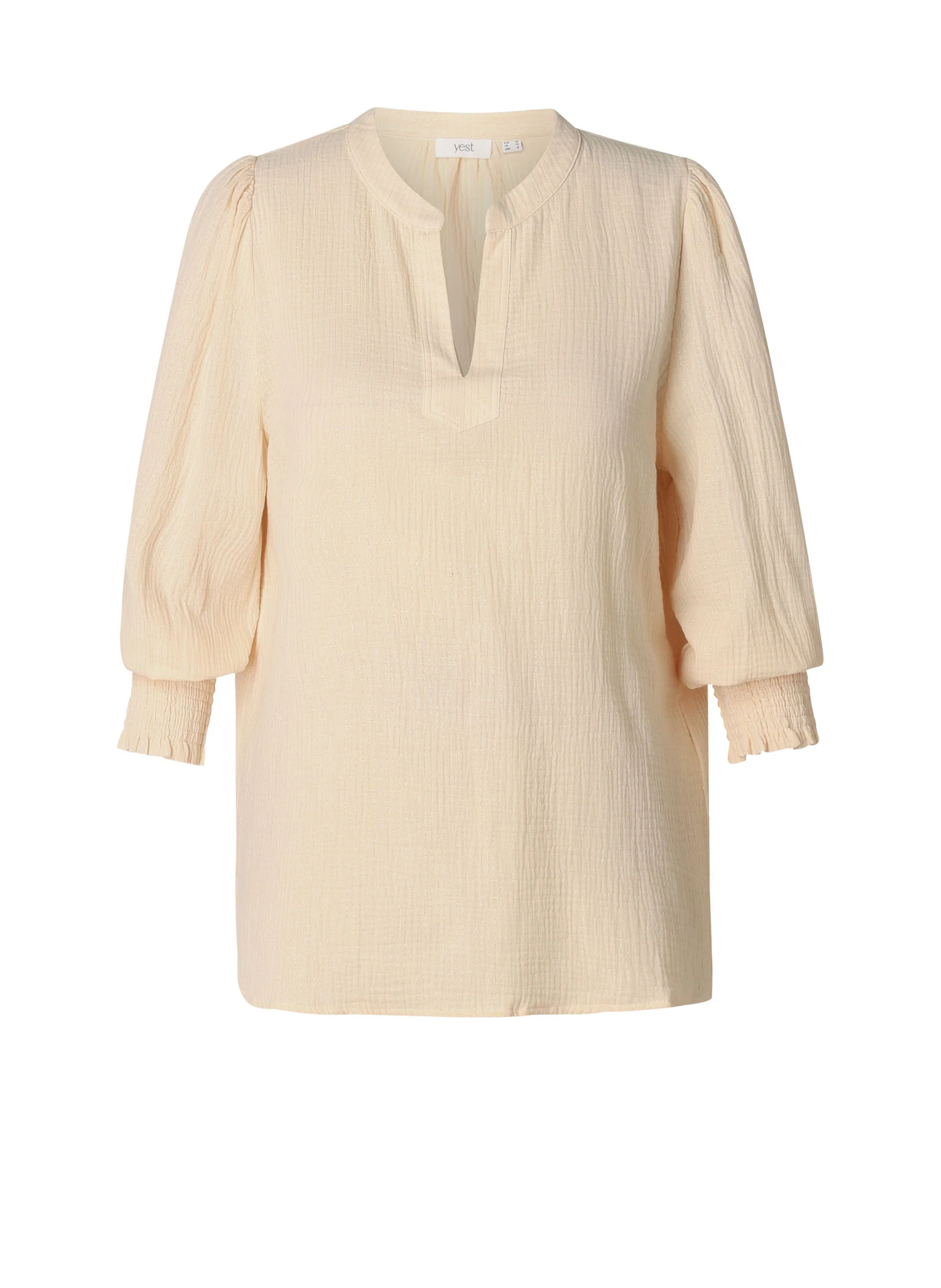 Blouses lange mouw beige yest curve