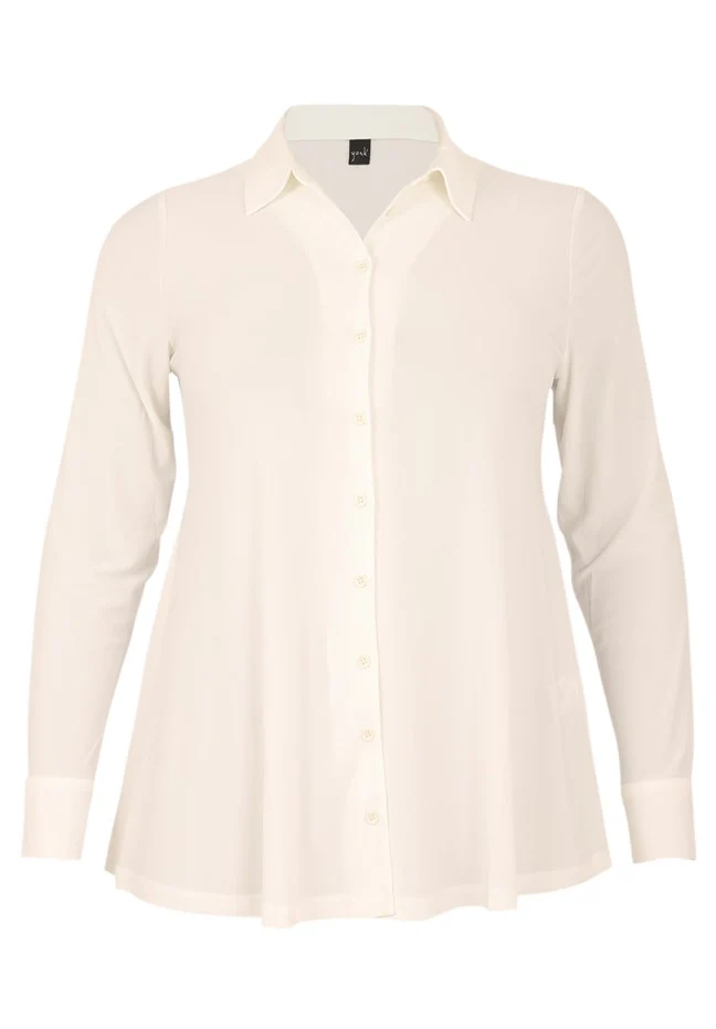 Blouses lange mouw beige Yoek