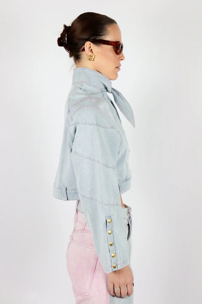 Blouses lange mouw blauw AMANDINE - Image 3