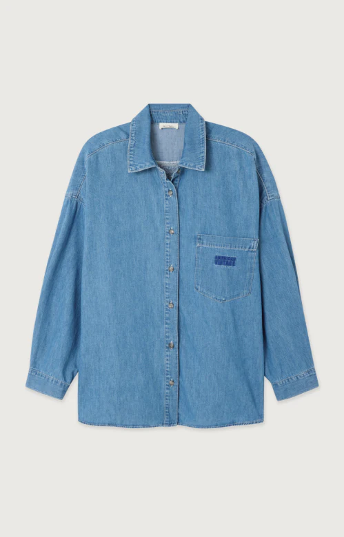 Blouses lange mouw blauw American Vintage