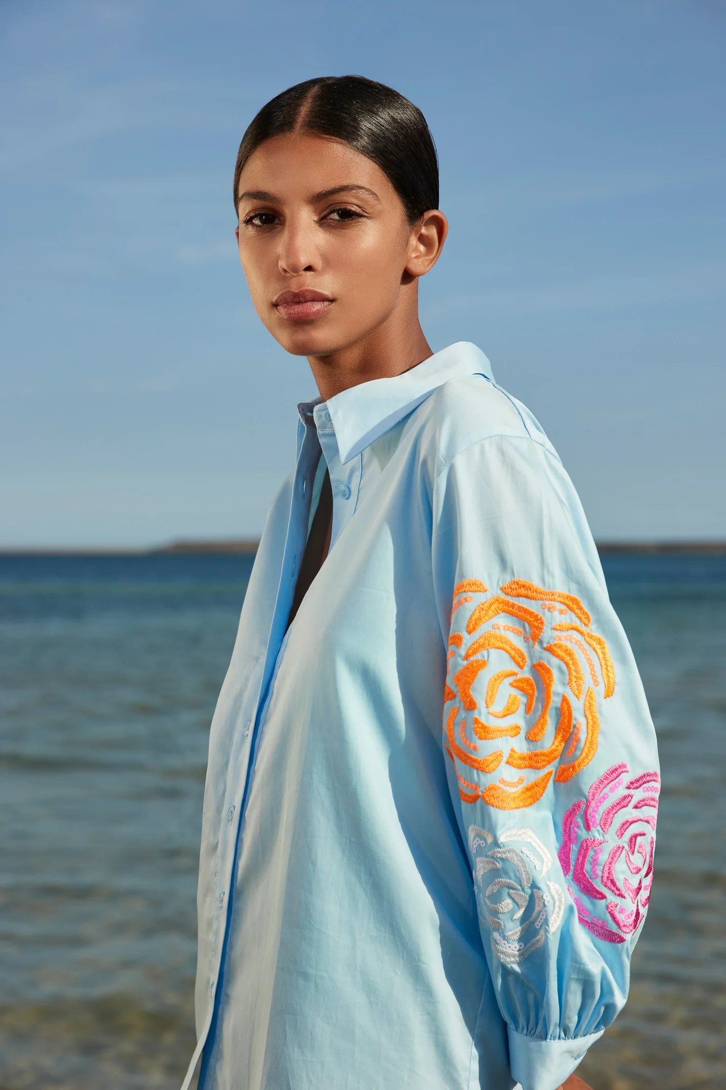 Blouses lange mouw blauw Atmos