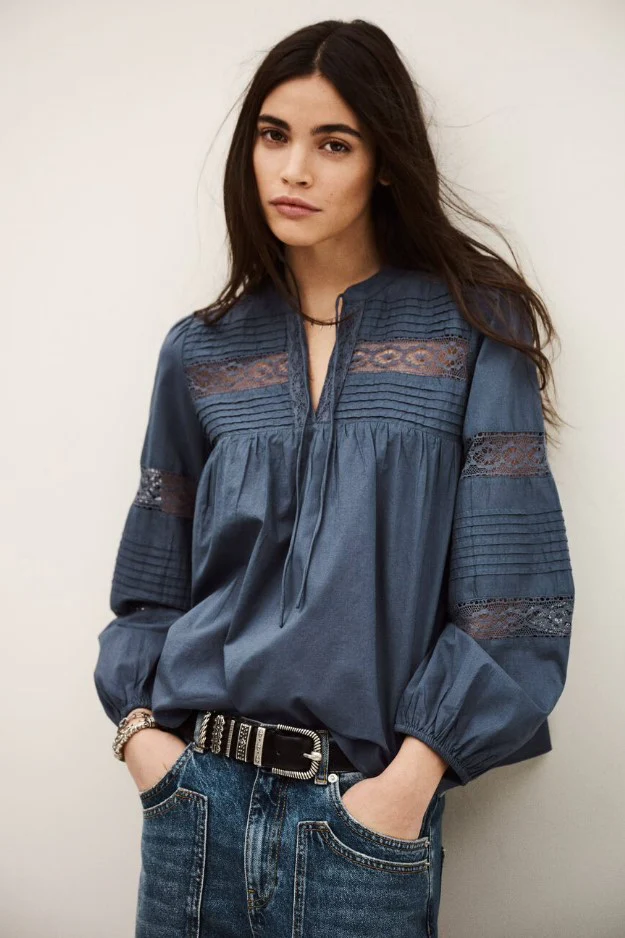 Blouses lange mouw blauw ba&sh