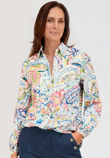 Blouses lange mouw blauw Bianca - Image 2