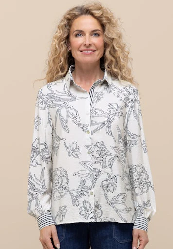 Blouses lange mouw blauw Bianca