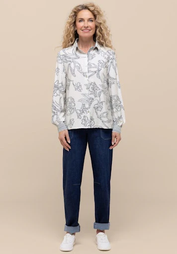 Blouses lange mouw blauw Bianca - Image 4