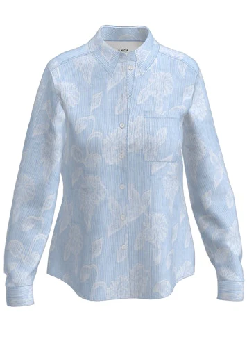Blouses lange mouw blauw Bianca