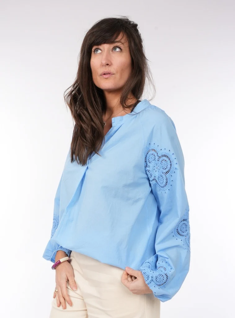Blouses lange mouw blauw BLACK ROSE