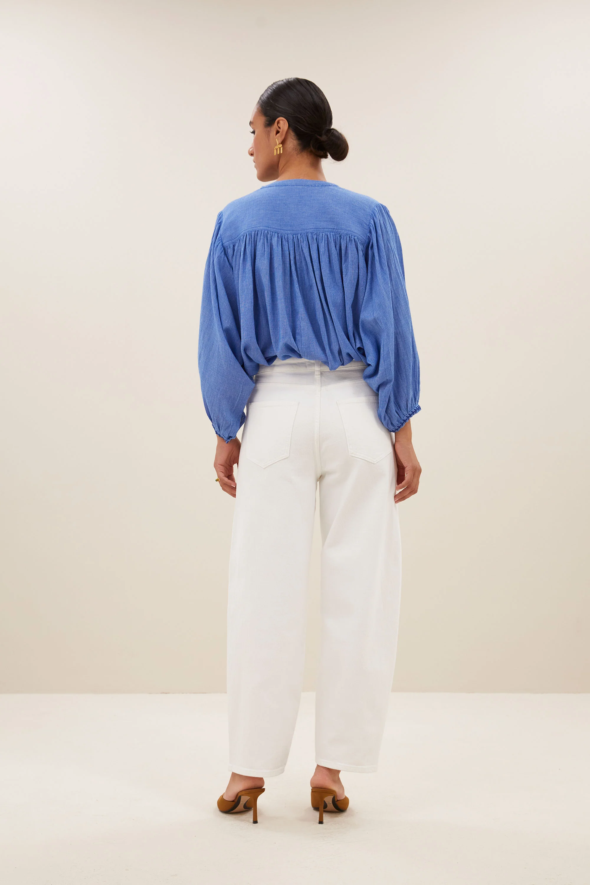 Blouses lange mouw blauw by-bar - Image 2