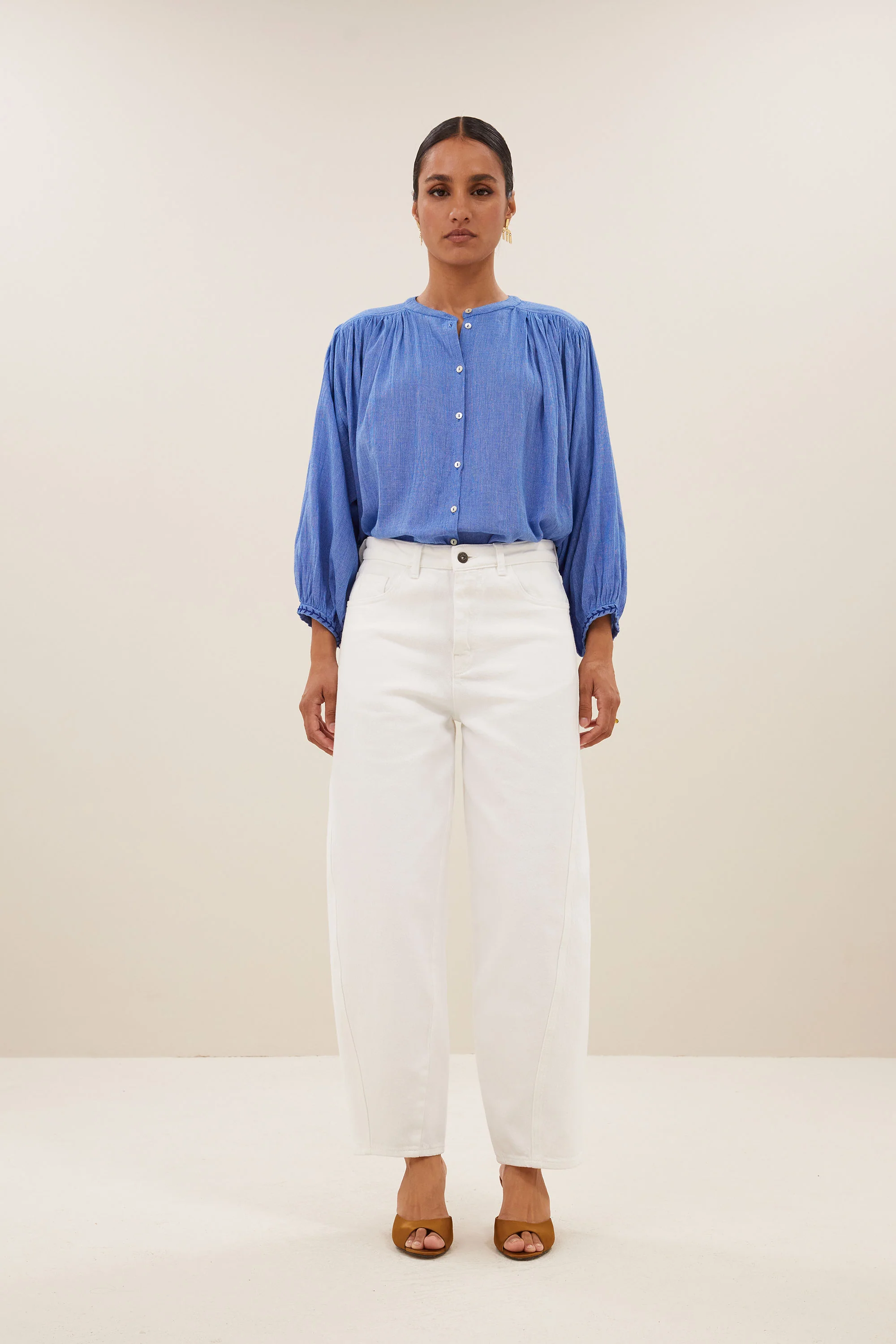 Blouses lange mouw blauw by-bar - Image 3