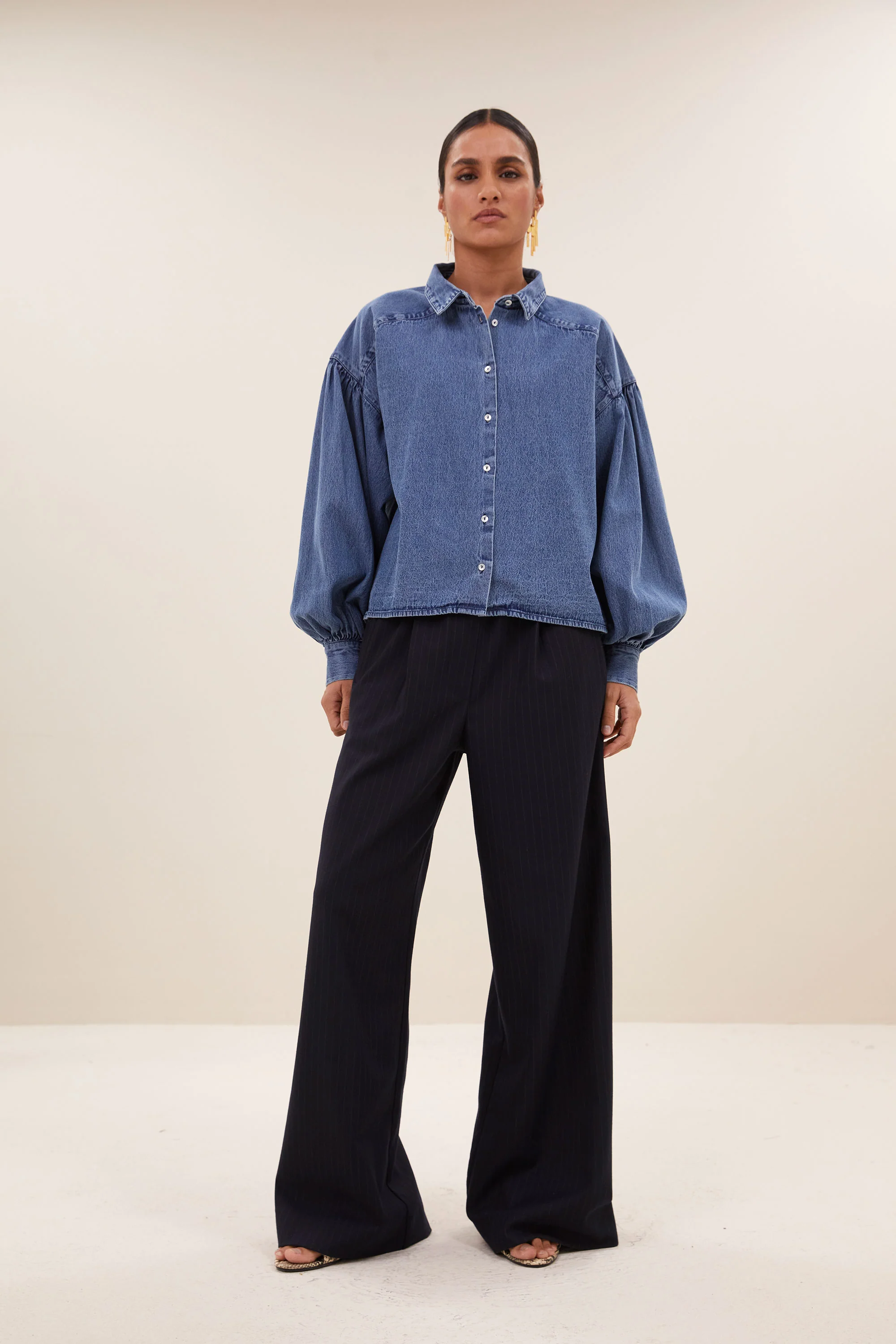 Blouses lange mouw blauw by-bar - Image 2