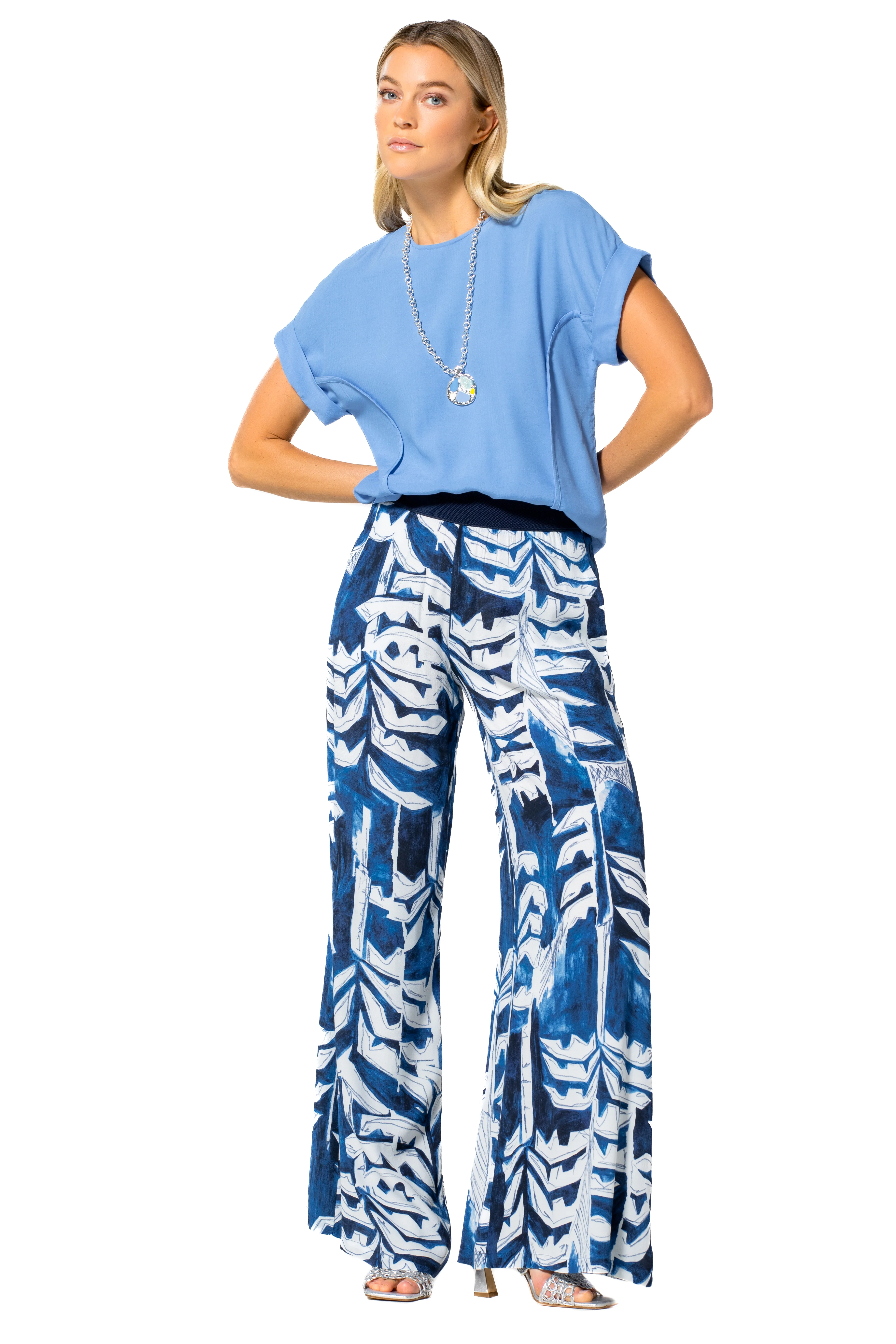 Blouses korte mouw blauw Caroline Biss - Image 3
